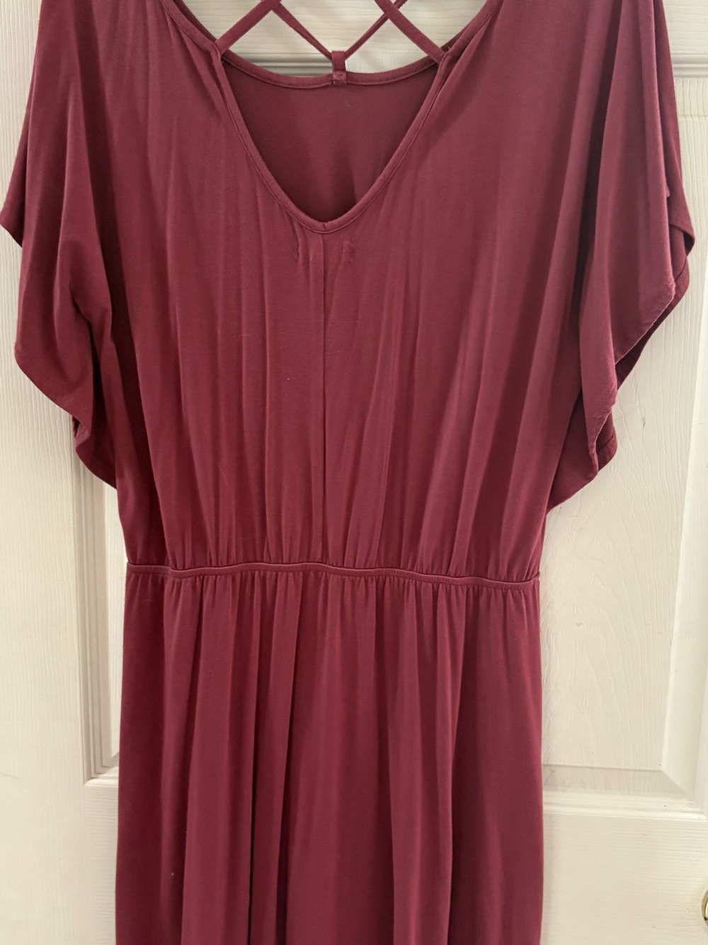 Crisscross Back Midi Dress in Mauve - Picture 2 of 2